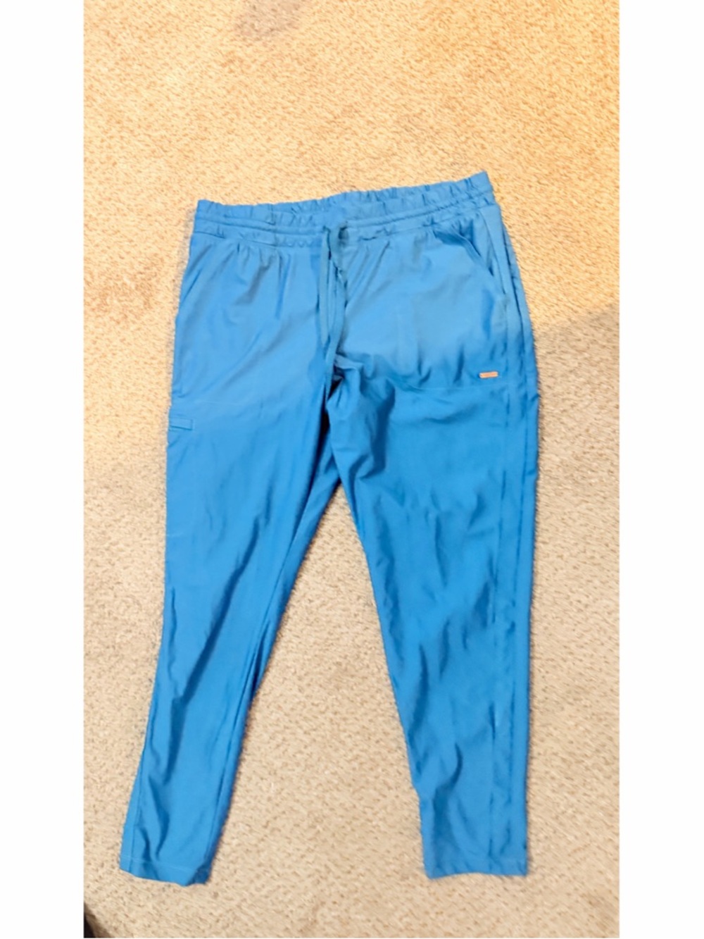 Cherokee Teal V-Neck Scrub Top and Pants Set - Picture 3 of 4